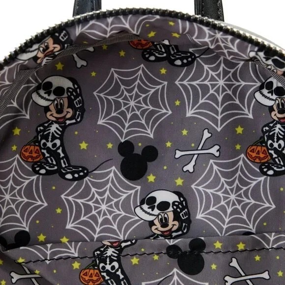 Loungefly Disney Mickey Mouse Glow Skeleton Mini Backpack Limited Exclusive - Picture 8 of 8